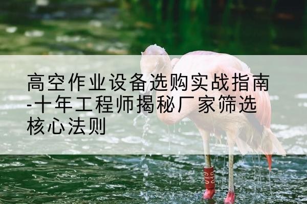 南雄剪叉式升降机厂家-高空作业设备选购实战指南-十年工程师揭秘厂家筛选核心法则