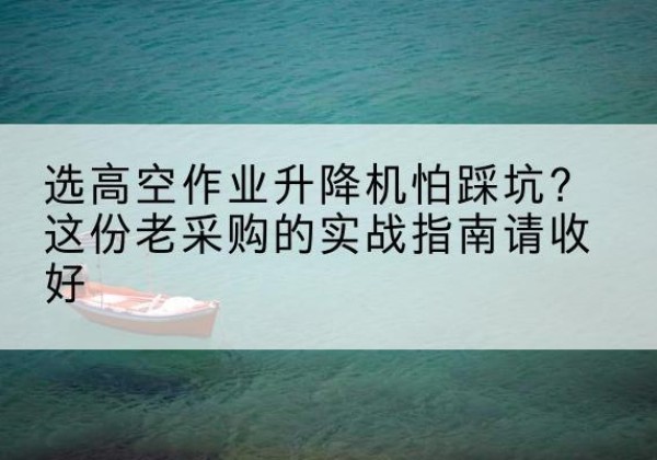 南雄高空作业升降机厂家推荐-选高空作业升降机怕踩坑？这份老采购的实战指南请收好