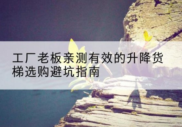 南雄升降货梯怎么选-工厂老板亲测有效的升降货梯选购避坑指南